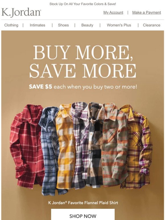 Take $5 Off Your Favorite Fall Flannel!