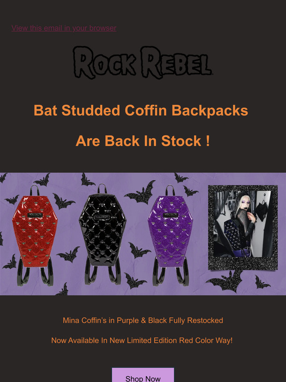 Rock Rebel Shop Bat Studded Heart Purse