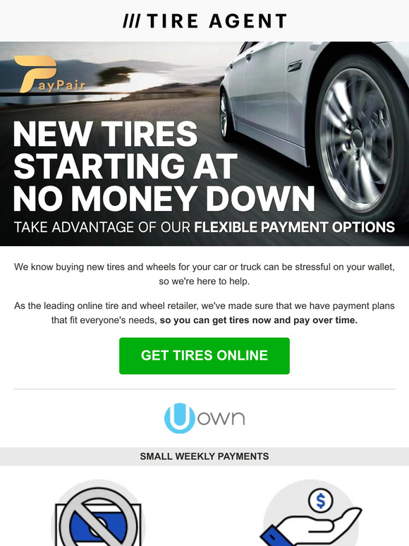 Tire Agent Get New Tires Now and Pay Later! Don't Wait! ⏰ Milled