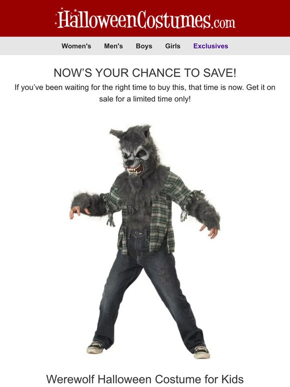 Werewolf Halloween Costume for Kids is on sale! 🎉