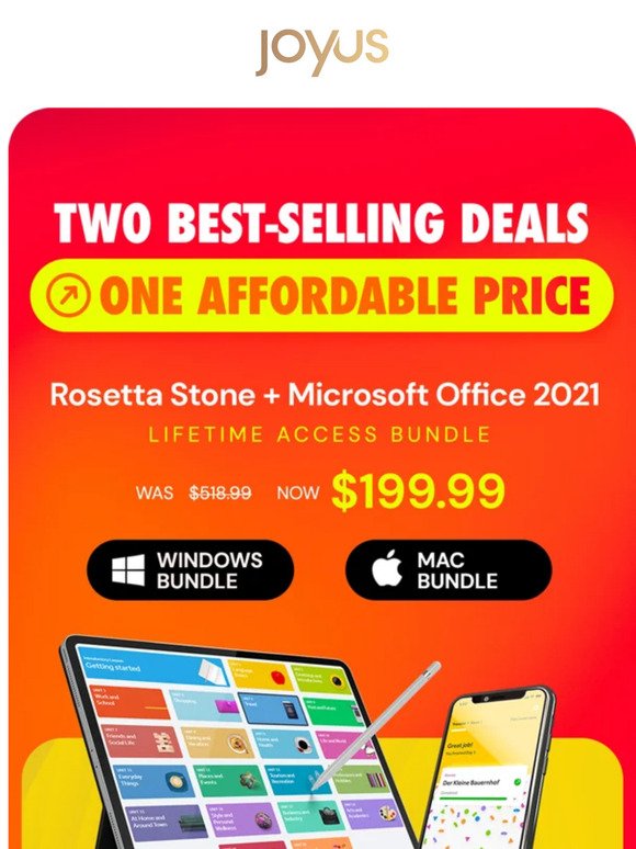 🤩 Rosetta Stone + Microsoft Office for $199! 🤩