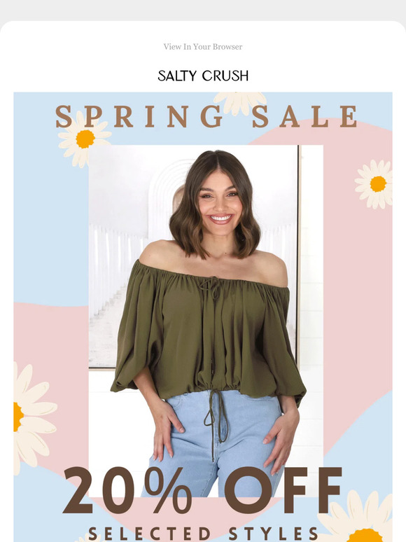 🌼 SPRING SALE IS ON 🌼 20% OFF Selected Styles!