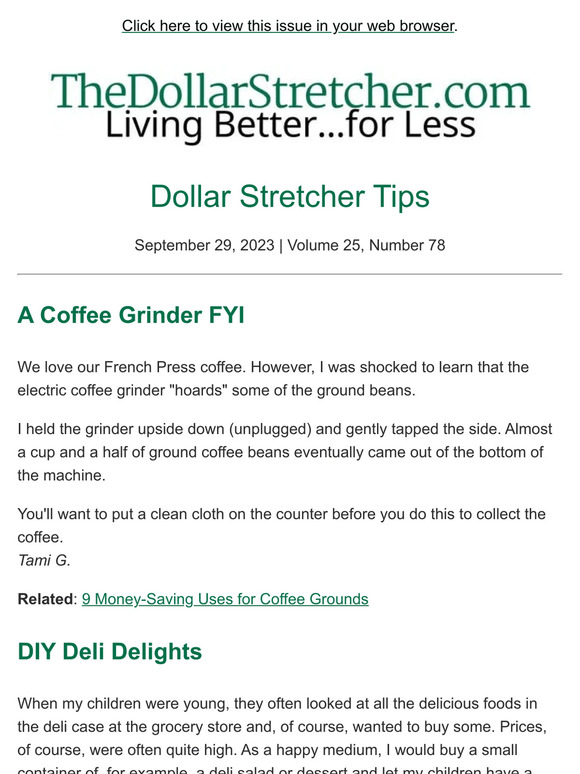 9/29/23: Dollar Stretcher Tips