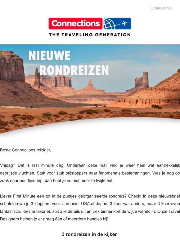 USA, Japan of Jordanië. Welke rondreis verkies jij?