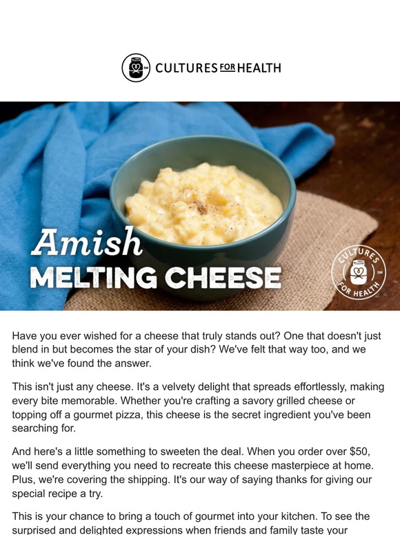 culturesforhealth: Special Access: Authentic Amish Cheese Recipe! | Milled