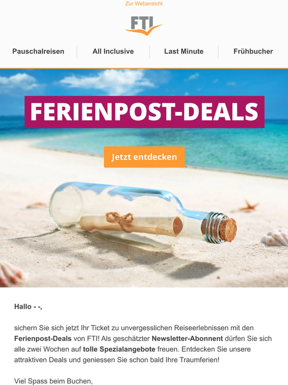 ☼ Ferienpost-Deals: Jetzt Newsletter-Schnäppchen sichern! ☼