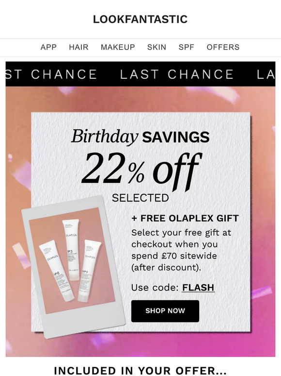 ENDS 9AM ⏰ 22% Off + FREE Olaplex Gift