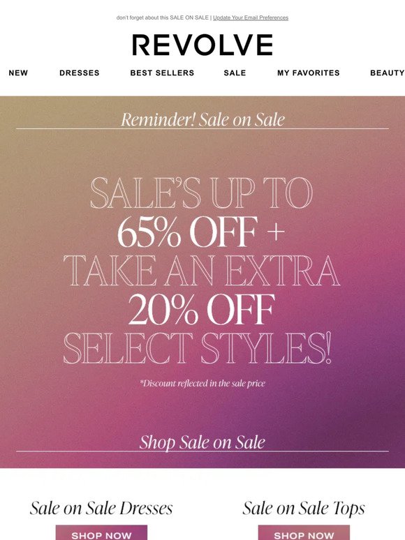 EXTRA 20% OFF YOUR FAVORITES