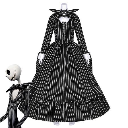 The Nightmare Before Christmas Female Jack Skellington Dress Halloween Cosplay Costume