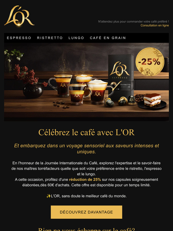 Les Journée du Café: -25% sur vos capsules préférées