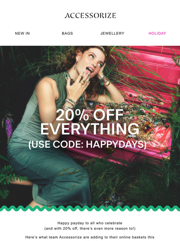 Payday calls for 20% off!