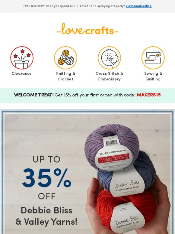 Up to 35% off yarns? A wool-deserved treat