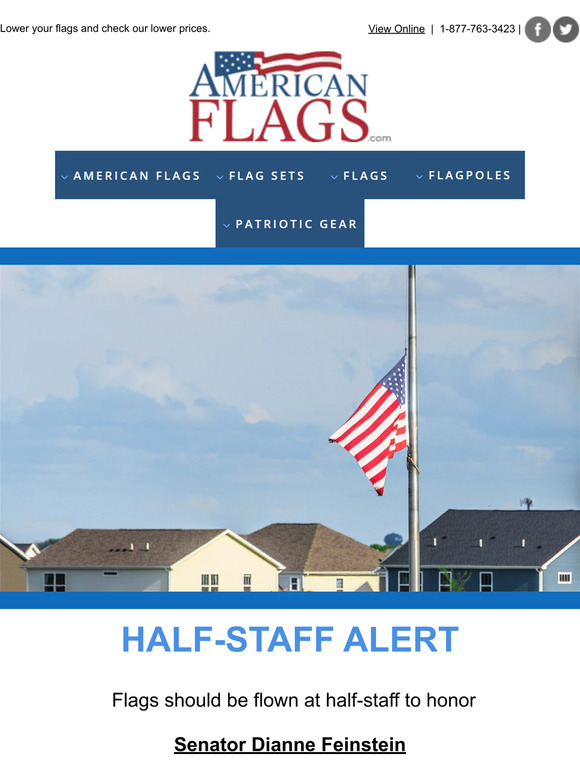 Half-Staff Alert - Entire United States - Dianne Feinstein