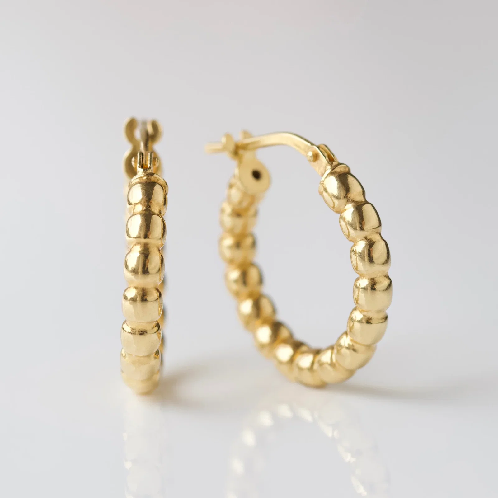Image of Medium Bobble Hoop Earrings