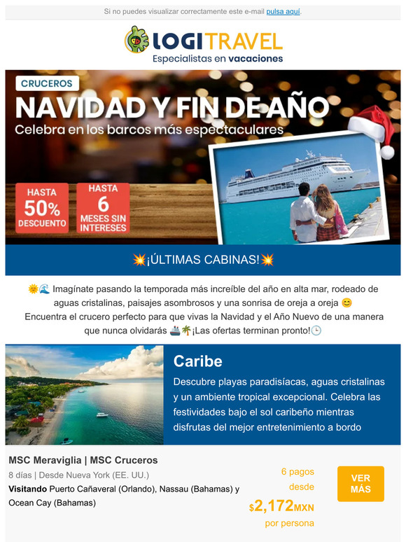 ¡Celebra Navidad y Fin de Año en un Crucero!
