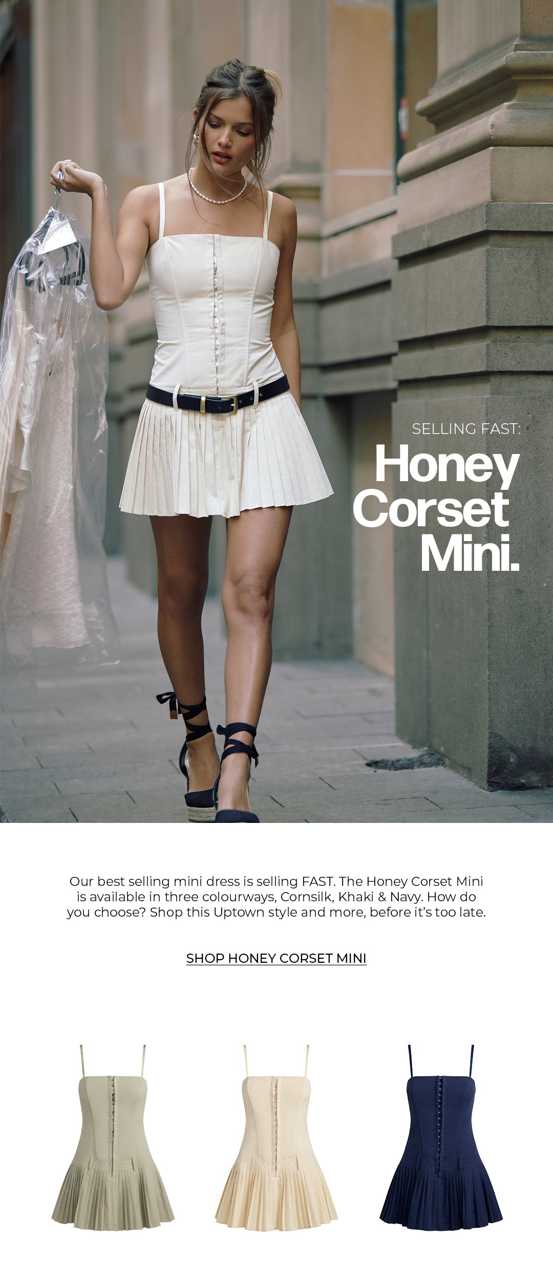 Navy Honey Corset Mini Dress