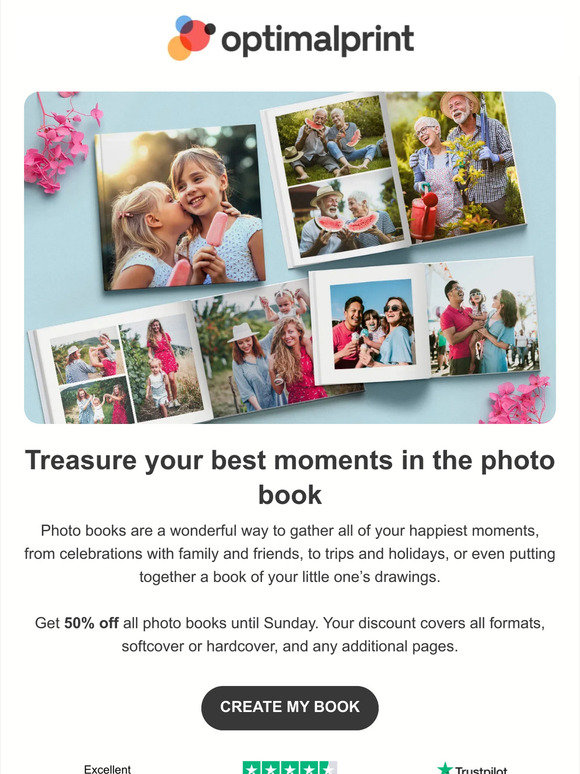 50 off all photo books to help you treasure your