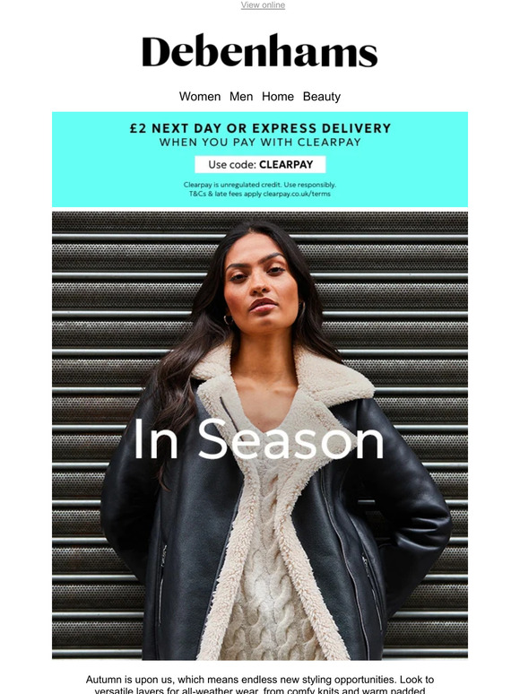 Debenhams Car Insurance The autumn layering edit + £2 Nex Day delivery Milled