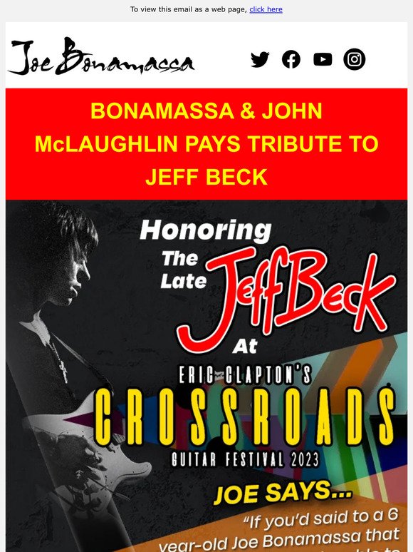 Epic Guitar Jam: Joe and John McLaughlin Pay Tribute to Jeff Beck at Crossroads!