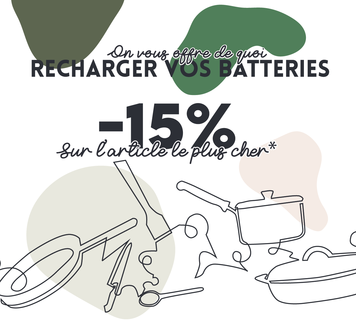 -15% sur l'article de le moins cher de votre panier