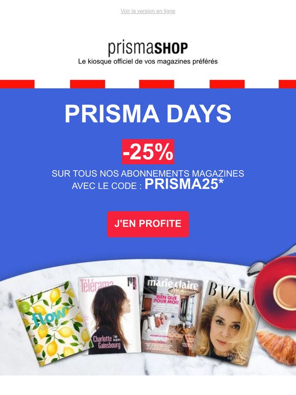 PRISMA DAYS 🇫🇷 : - 25% avec le code PRISMA25