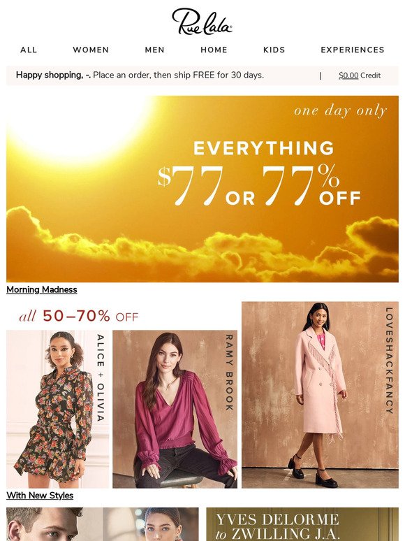 WH☀️A! Everything $77 or 77% Off