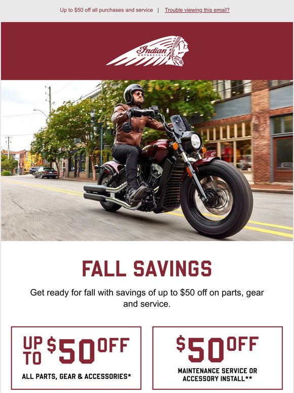 Save On Parts, Gear & Service For Fall