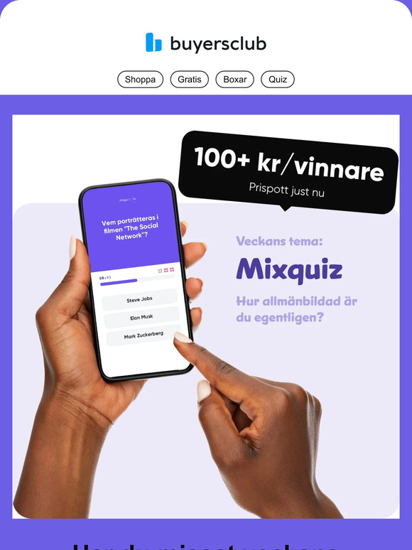 Missa inte veckans quiz!