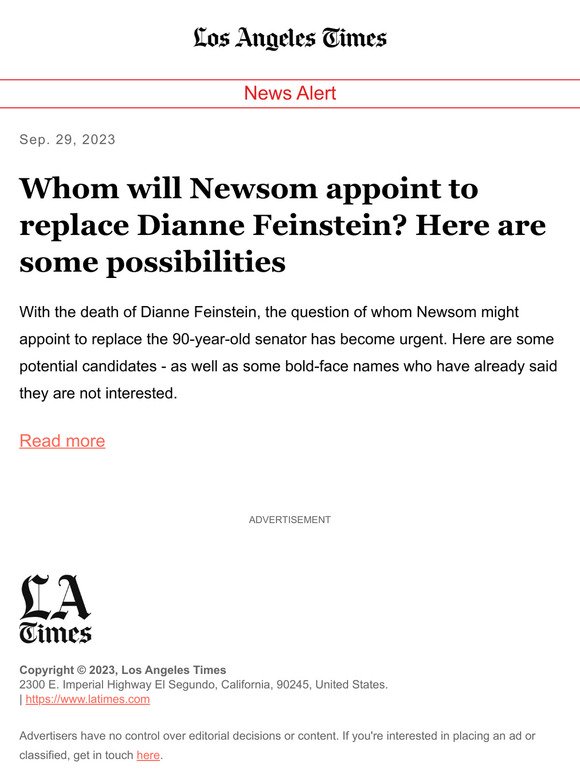 Whom will Newsom appoint to replace Dianne Feinstein? Here are some possibilities