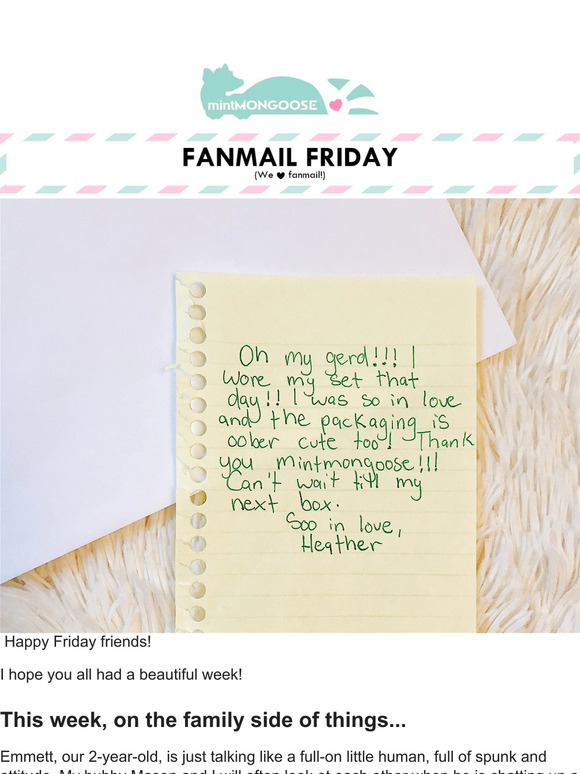 [Fanmail Friday] Whose Kid is This?!😅