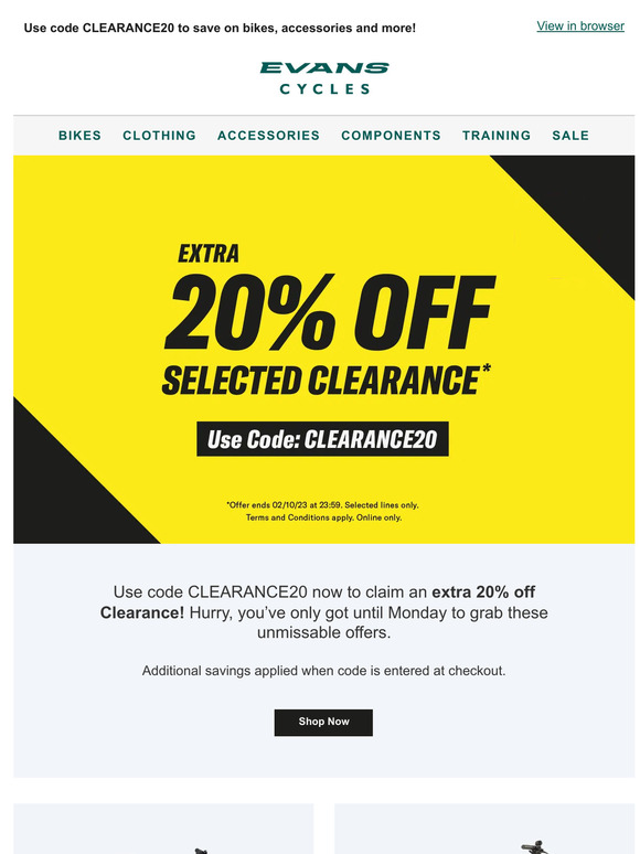 Evans cycle store discount