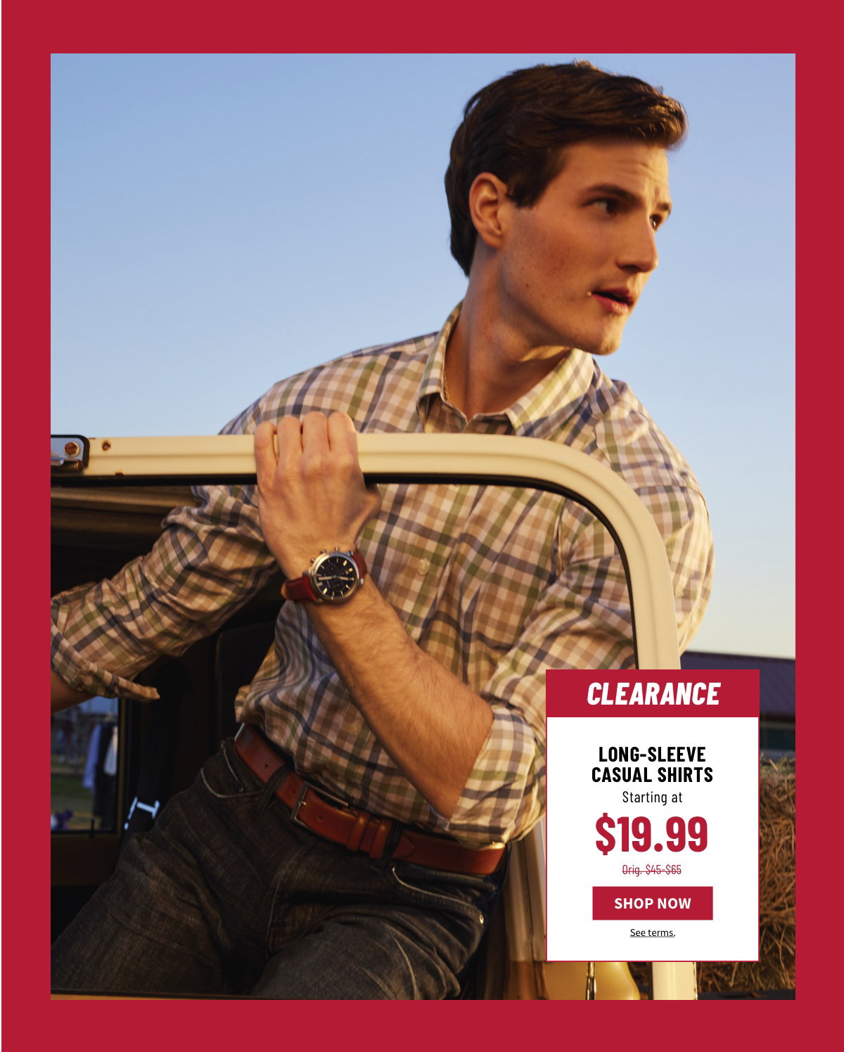 Clearance Long-Sleeve Casual Shirts Starting at $19.99. Orig. $45-$65. Shop Now. See terms.