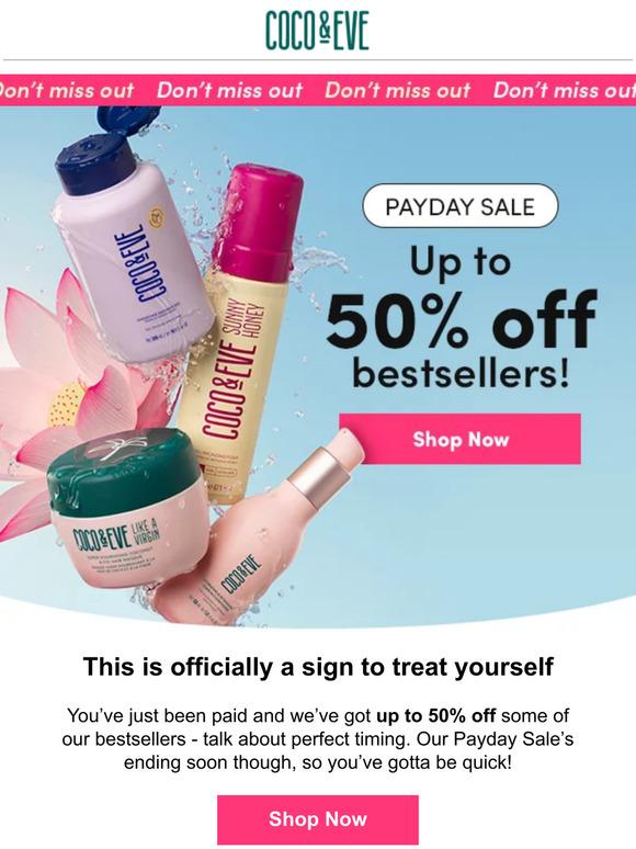 Up to 50% off - it’s payday weekend!