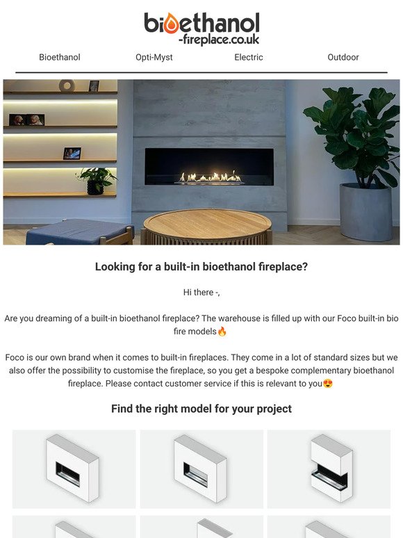 Create a unique space with a built-in bioethanol fireplace🔥