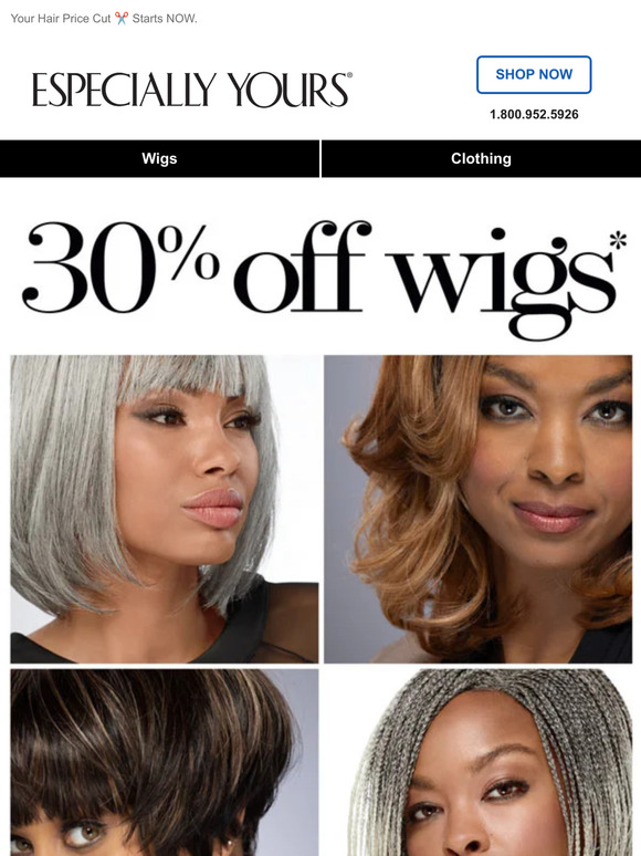 EXTRA 30% OFF Wigs – 2 Days Only!