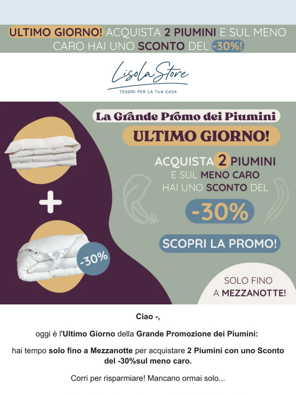 Lisolastore: ULTIMA SETTIMANA Saldi di Luglio ☀️