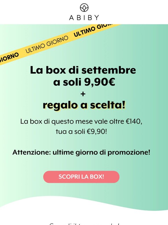 ULTIME 24H💄9,90€ e la Box di settembre è tua!