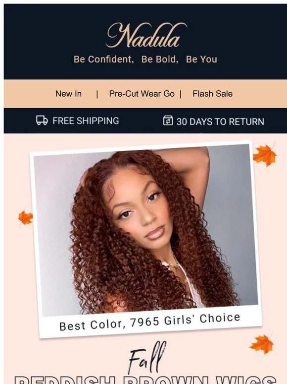 Fall hot selling reddish brown color wig, up to 44% off | Happy Weekend