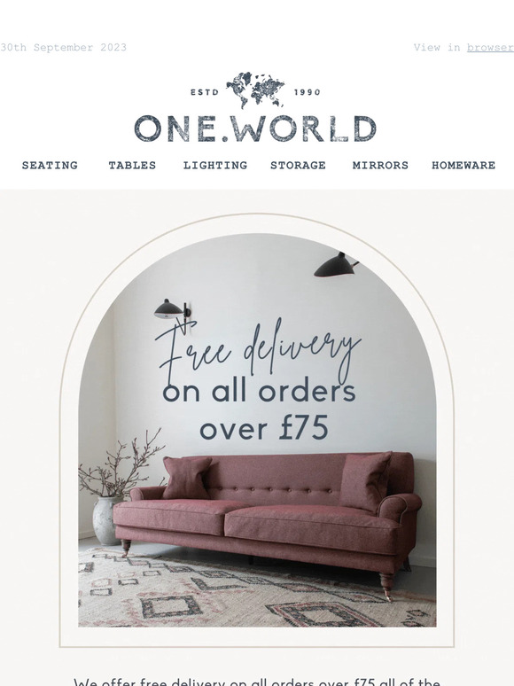 Free Delivery over £75. All the time. 🎅