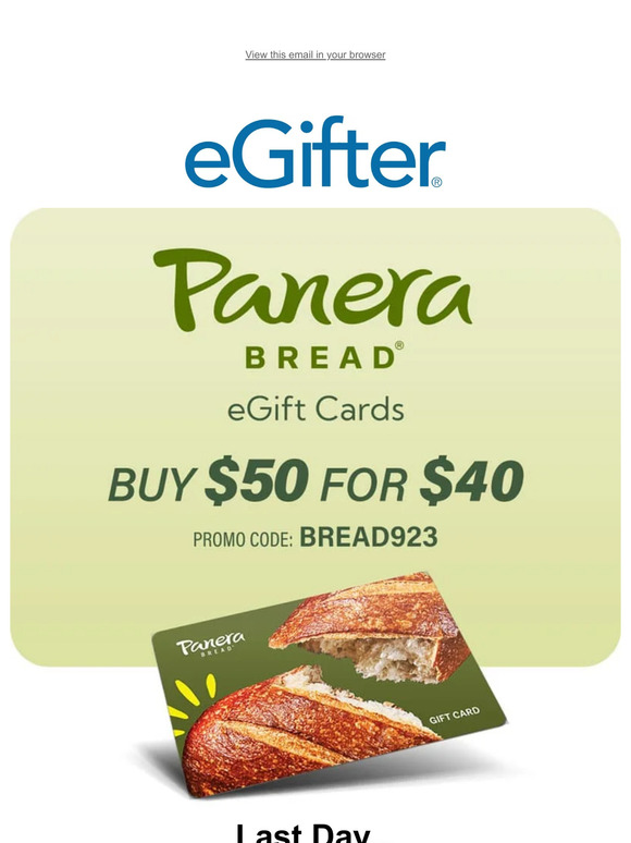 eGifter Last Day Panera Bread® deal 🥖 Milled