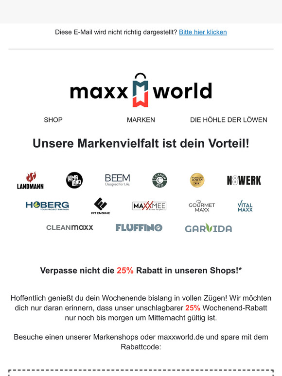 Nicht verpassen: 25% Rabatt nur für dich!