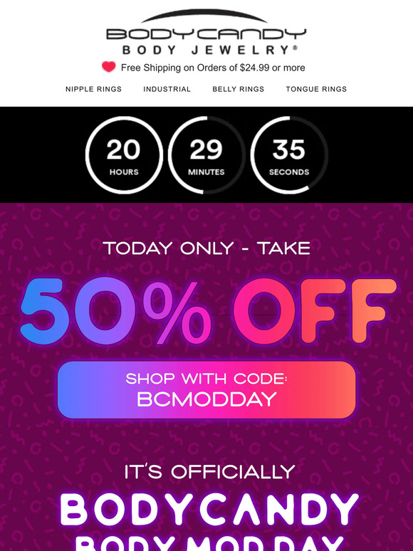50% OFF 🎉 It's BodyCandy Body Mod Day