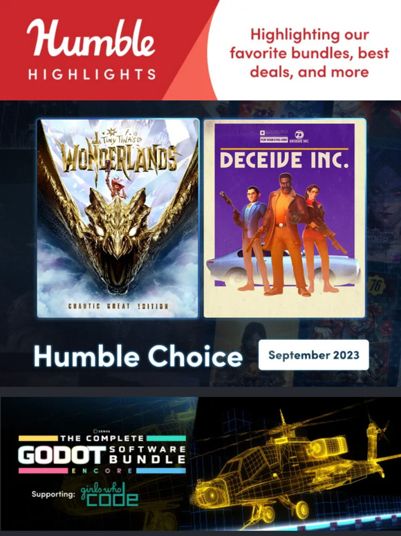 Humble Choice September 2023 includes Tiny Tina's Wonderlands, Deceive  Inc., and more