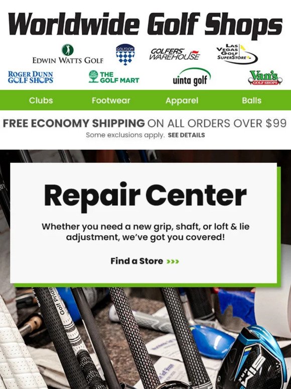 Your Clubs, Your Way: Visit Our Repair & Regrip Centers Today!