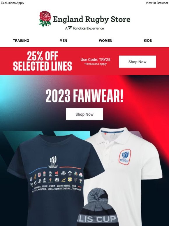25% OFF | Shop 2023 Tournament Fanwear