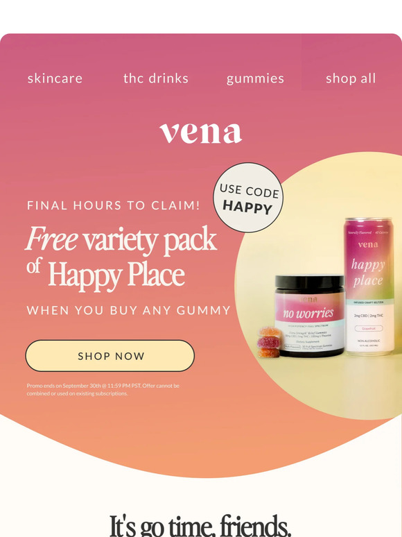 Vena CBD (US) Bubble Bursts at Midnight 🌙 Free Seltzers with Gummy