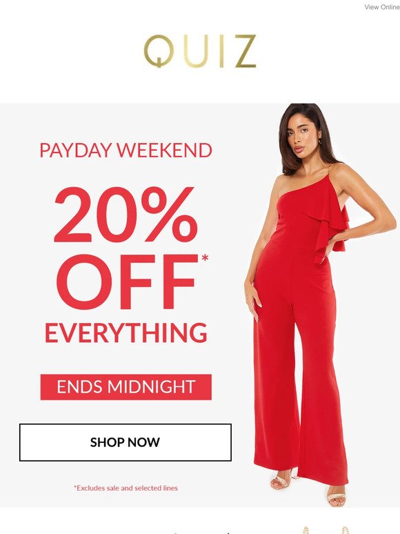 Pay weekend treats 🥳 20% off everything!