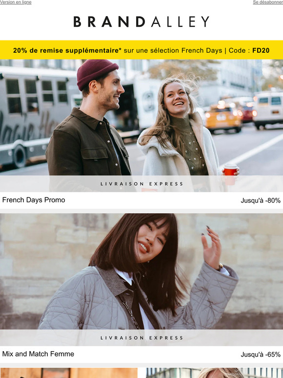 Les French Days continuent : -20% supp sur une sélection ! | Mix & Max, Sacs en cuir, Canadian Peak, parfums, Bottes & Bottines, Cachemire...