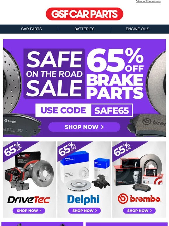 Check Your Brakes! Save 65% Off Today!