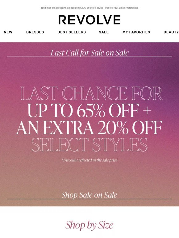 an extra 20% off is getting away!